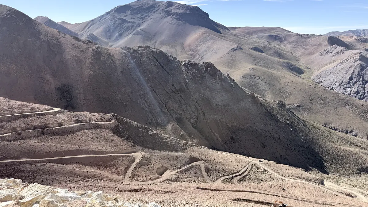 Distrito minero en los Andes bolivianos